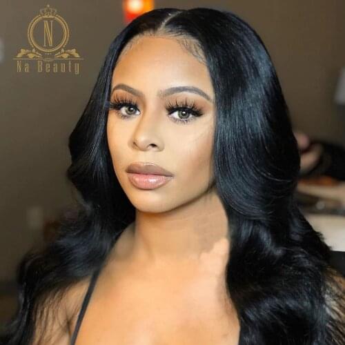 180 Density Body Wave Lace Wig Transparent Lace Wigs T Part Lace Human Hair Wigs For Black Women Nabeauty 13x1