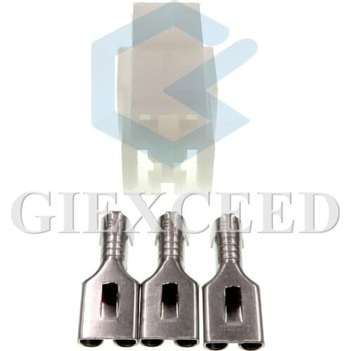 2 Sets 3 Pin 6.3mm Female Wire Connector Automotive Electrical Socket For Cars Auto