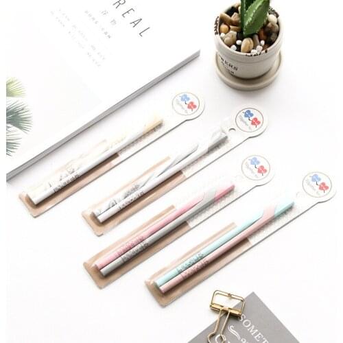 2PCS New Creative Lovely Simple Lovers Gel Pen Writing For School Supplies Stationery Cheap Items Lovely Pens Stationery