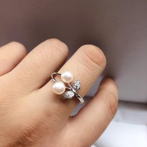 2 PEARLS Cherry Ring Mountings Base Findings Accessories Jewelry Settings Parts for Pearls Beads Crystal Jade Coral Agate