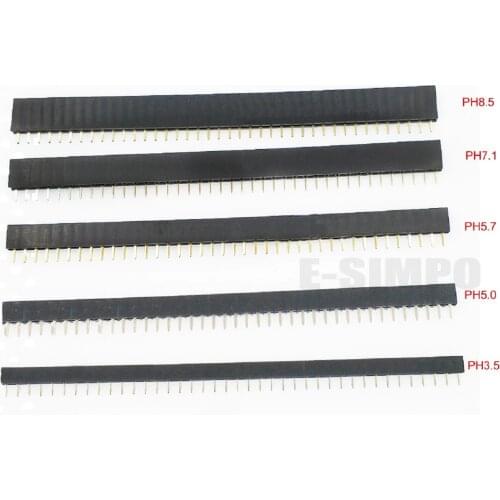 20pcs 2.54mm Single Row 1x40P Female Header 3.5mm 5mm 5.7mm 7.1mm 8.5mm plastic height Straight Rohs 0.1" Female Pin Header