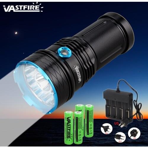 30000 lumens Tactical Flashlight 12*XM-L T6 LED Waterproof Super Powerful Torch+4*18650 Battery+Battery Charger