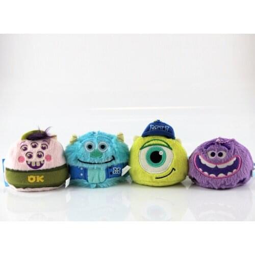 4Pcs/Set Monsters, Inc. Sullivan Mike Stuffed Plush Toys Funny Disney Plush Pendant Cartoon Key Chain Cute Gifts for Kids