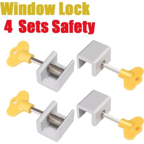 4 X Sliding Sash Stopper Window Handle Lock Limiter Security Window Lock Translation Screen Lock Child Window Safety Lock