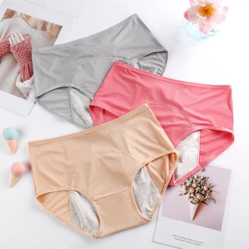 6PC Womens Physiological Pants Stay Away From Itching Briefs Inner diaphragm-fast water absorption Leak Proof Soft Underwear