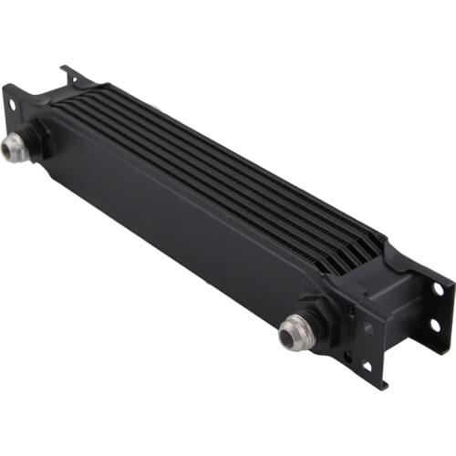 7 Row 248mm AN8 Universal Aluminum Engine Oil Cooler 3/4" UNF-16 Black/Silver