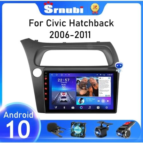 Srnubi Android 10 Car Stereo Radio for Honda Civic Hatchback 2005 - 2011 Multimedia Video Player Navigation GPS 2 Din Audio DVD