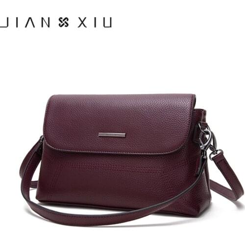 JIANXIU Brand Genuine Leather Luxury Handbags Women Bags Designer Messenger Bag 2019 Small Shoulder Crossbody Bag 2 Color Purse