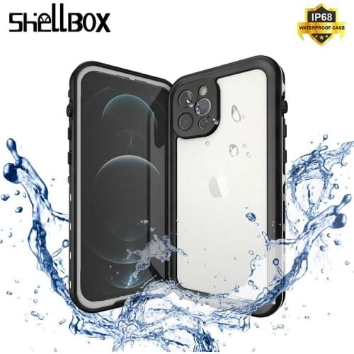 Shellbox Waterproof Case for iPhone 12 Pro Max XR XS MAX Shockproof Case for iPhone 11 8 7 Plus Shockproof Silicone Case Cover