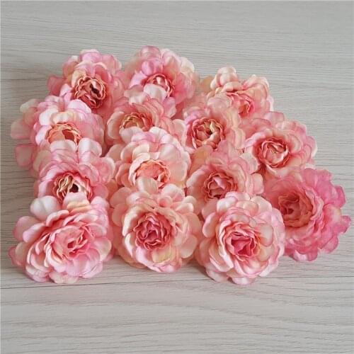 10pcs Rhododendron flower simulation small tea rose flower head wedding making European-style small peony flower head