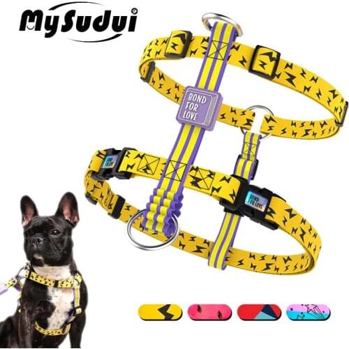 Soft Nylon Pet Dog Harness Chest Strap Harness Collar Adjustable Cute Pink For Small Large Dogs Chihuahua Bulldog Arnes Perro