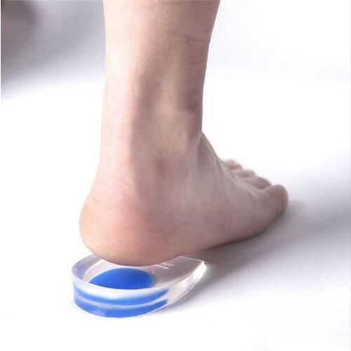 Soft Silicone Gel Insoles For Heel Spurs Pain Foot Cushion Foot Massager Care Half Heel Insole Pad Height Increase