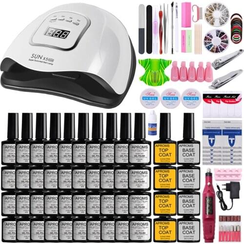 Manicure Set Nail Kit Nail Gel Polish Kit Nail Set Electric Nail Drill Kit UV LED Nail Lamp Dryer Manicure Pedicure Practice Set