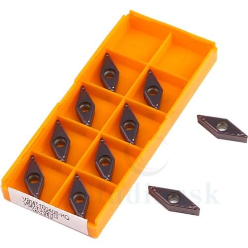 10Pcs VBMT160404 US735 UE6020 VP15TF VBMT160408 US735 UE6020 VP15TF CNC turning tools Carbide alloy inserts for steel processing