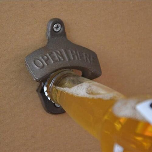 Wall Hanging Bottle Opener Metal Retro Wall Mounted Beer Opener Tool Unique Creative Gift