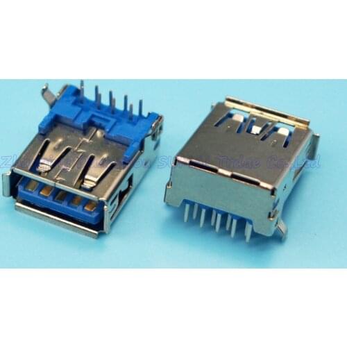 New Blue core USB female 3.0 connector socket/jack/plug A Female 90 degree Free shipping