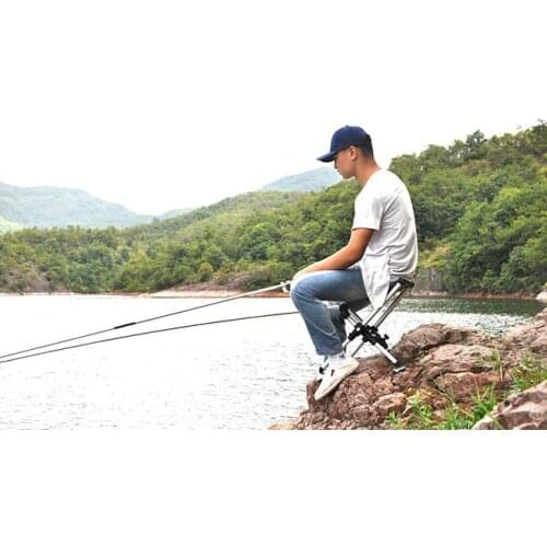 New Folding Fishing Chair Loading 100kg Portable Fishing Stool with Retractable Feet Light Multi-purpose Beach Chairs