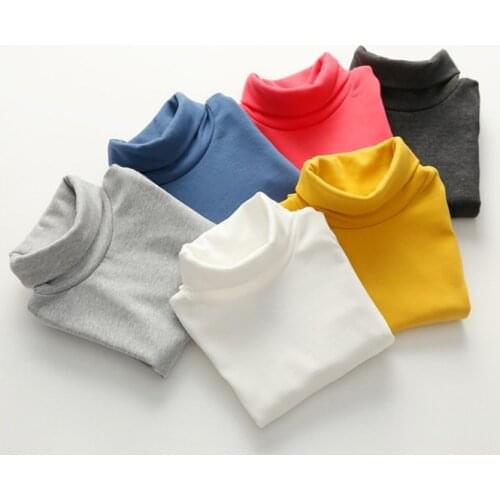 Autumn Winter Kids Turtleneck Children Sweater 10 Solid Colors Girls Sweater Boys Pullover Basic Shirt 2-10 years
