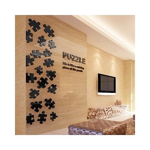 Puzzle geometry Simple 3d Acrylic three-dimensional wall stickers Living room TV background Bar decorative wall stickers