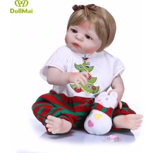 Baby reborn 23inch Full Silicone reborn dolls girls Lifelike Princess Newborn Babies alive Doll Bebe realistic Reborn Menina