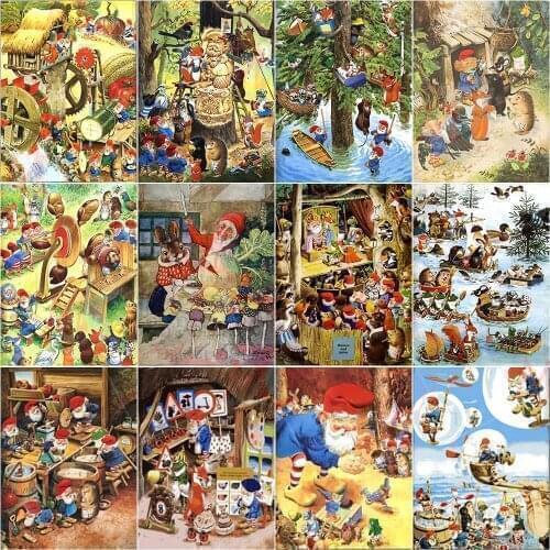 Brand new 5D diamond painting Christmas cartoon animal story square round embroidery mosaic cross stitch home decoration gift