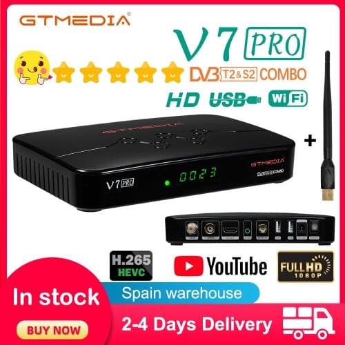 DVB-S/S2/S2X+T/T2 GTMEDIA V7 Pro Satellite TV Receiver Decoder CA Card Support H.265 Built-in WIFI ccam Italy gtmedia V7 S2X V8X