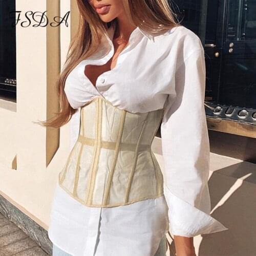Tube Mesh Crop Top 2021 Women Sexy Summer Bandage Club Short Wrap Lace Up Breasted Corset Ladies White Tank Tops Party