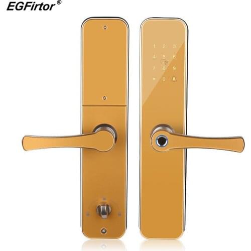 Smart Door Locks Biometric Glass Fingerprint Electronic Password Door Lock for Home Hotel Anti-theft With Password Card Unlock