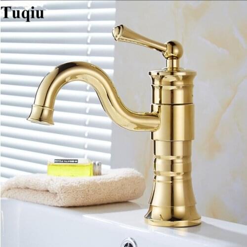 Vidric Hot & Cold Brass single lever single lever gold Sink Faucet Bathroom Basin Faucet basin mixer tap