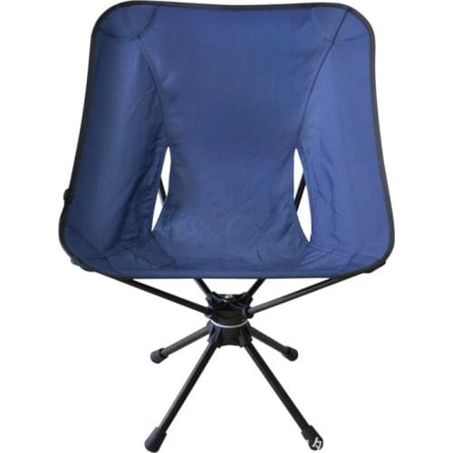 Rotatable Aluminum Alloy Outdoor Folding Chair Camping Swivel Chair Portable Rotary Folding Stool Fishing Chair Camping Rotary