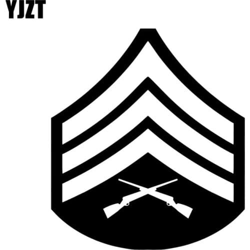 YJZT 12.3CM*13.9CM USMC SERGEANT United States Marine Corps Rank Vinyl Decal Car Sticker Black/Silver C3-0090