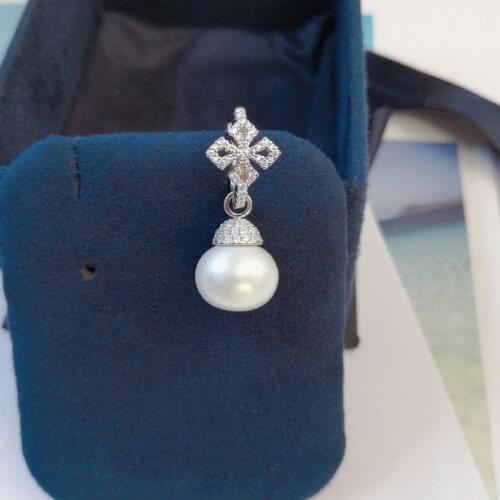 SLJELY Luxury Brand 925 Pure Sterling Silver Mono Cross Pearl Earring Micro Cubicl Zirconia 1PC for Women Fashion Party Jewelry