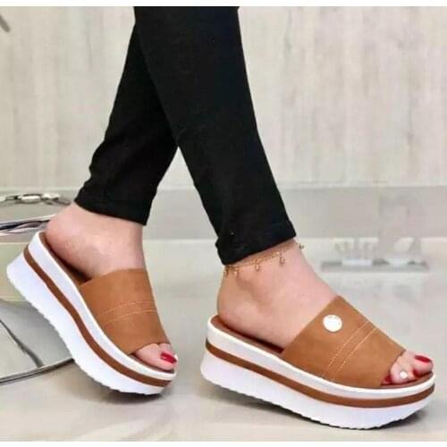 Womens Slippers Platform Sandals Women Shoes Summer Fashion Solid Thick Bottom Slippers Outdoor Casual Beach Shoe Ladies Slides