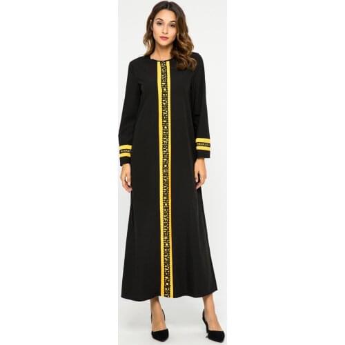 Muslim Women Dubai Abaya Black Robe Long Sleeve Cardigan Muslim Fashion Dresses