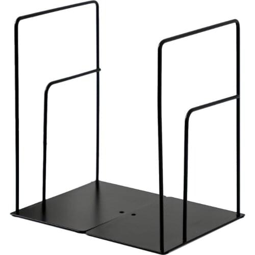 1 Pair Rectangle Bookends Book Stand Support Desktop Office Magazine Organizer XXUC