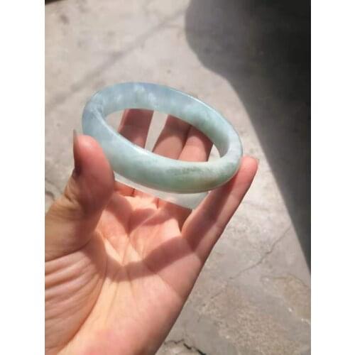 100% aquamarine Natural Stone Bangles Original Stone Cutting Bracelet Pattern Rarity Rare Fashion Bangle for Women Jewelry