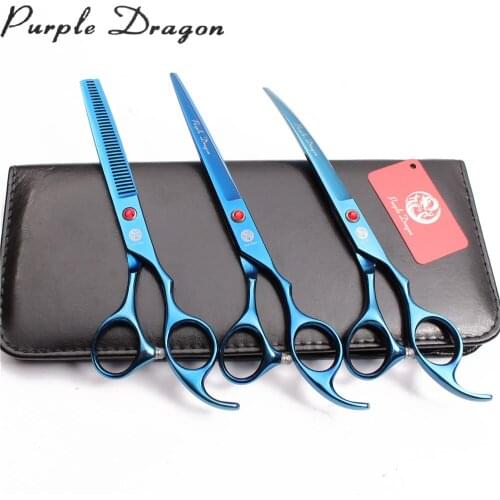 20Sets 7" Wholesale Purple Dragon Puppy Grooming Scissors Straight Scissors Thinning Shears Dog Curved Shears Pet Scissors Z3003