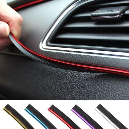 5M Car Dashboard Door Edge Insert Trim Styling Interior Decorative Moulding Universal Auto Accessories Insert Strip With Scraper