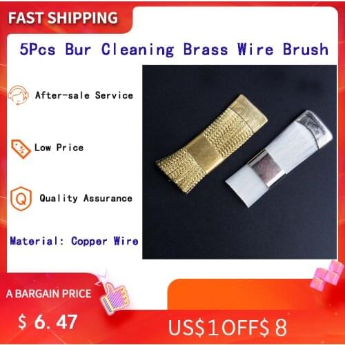 5Pcs Bur Cleaning Brass Wire Brush Dental Nail Drill Bits Cleaning Brush Copper Wire Brushes For Electric Manicure Brusher