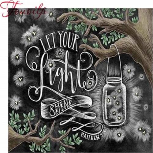 5d Diamond Embroidery Let Your Light Shine full square&round Diamond painting Cross Stitch Picture of Rhinestones Diamond Mosaic