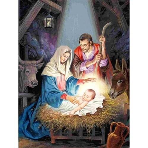 5D DIY Diamond Embroidery Painting Jesus Birth Full Square Drill Mosaic Religion Picture Of Rhinestone Handmade Gift