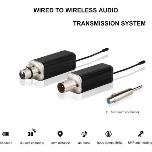 Paulkitson wired to wireless microphone transmitter professional microphone system wireless microphone transmitter receiver