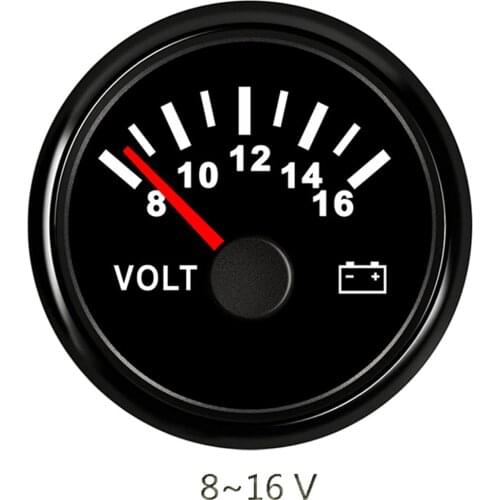 Digital Voltmeter Voltage Gauge Volt 8-16V 18-32V Meter Motorcycle Car Boat Automobile Yacht with Red Backlight 52mm Waterproof
