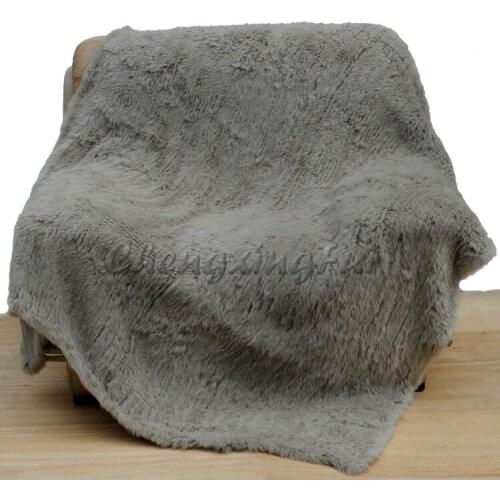 CX-D-10 Custom Made Colour Knit Rabbit Fur Throw Blanket Knitted Blankets For Bedroom Bedding Set