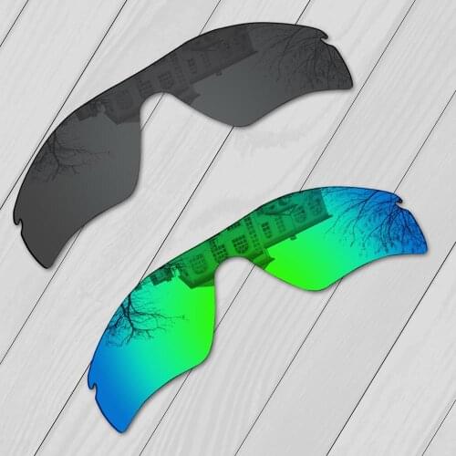 E.O.S 2 Pieces Black & Emerald Green Polarized Replacement Lenses for Oakley Radar Path Sunglasses