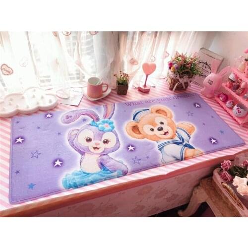 Disney Duffy stitch mickey Flannel Bath Mat Bath Rug Absorbent Soft Bathroom Rugs Carpet for Shower Tub Bedroom Entry 110x45cm