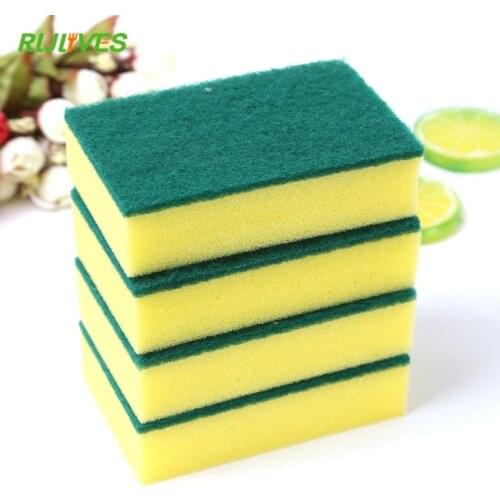 5Pcs Magic Wipe Dish Sponge Kitchen Clean Scouring Cloth Dish Washing Sponge Kitchen Cleaning Tools