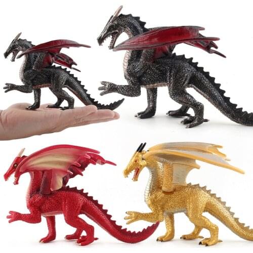 Simulation Flying Magical Animal Fire Dragon Action Figures Dimensions Collection Model Doll Toys For Children Gift
