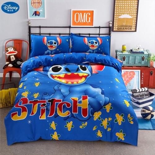 Cute Soft Stitch Bedding Set Queen King Size Duvet Cover Set bed set lovers couple Children pillowcase sheet
