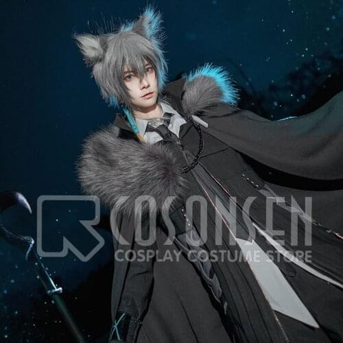 Game Arknights Guard SilverAsh Cosplay Costume Silver Ash Mens Black Delux Halloween Outfit COSPLAYONSEN Custom made